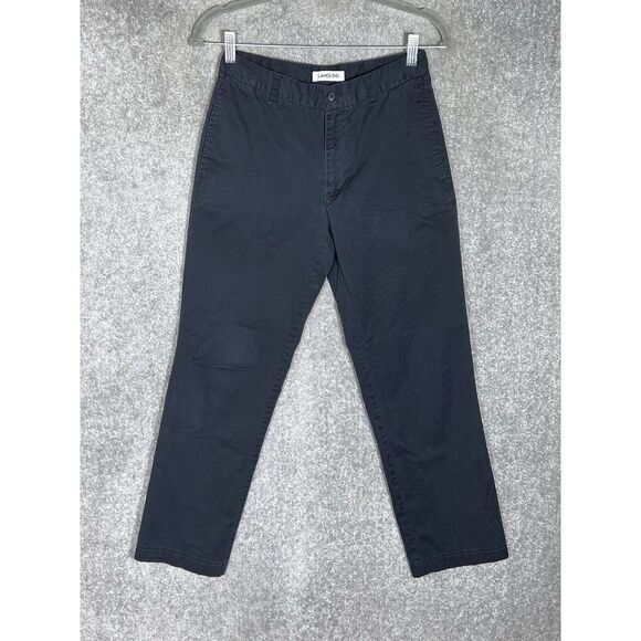 Lands End‎ Young Mens Chino Pants Size 27 Blue Pockets Cotton Blend Straight Leg - Picture 1 of 8